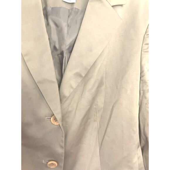Calvin Klein Blazer Jacket 2 Gray 3 Button Pockets Business Casual Preppy Vent - Picture 5 of 8
